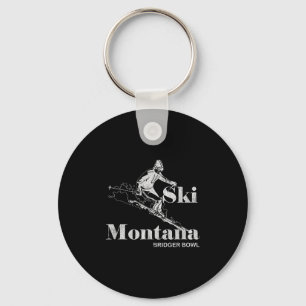 Retro Montana Bridger Skifahren T-Shirt Schlüsselanhänger