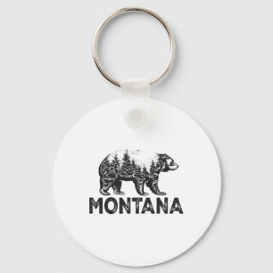 Retro Montana Grizzly Bär Natur Wandern Camping V Schlüsselanhänger