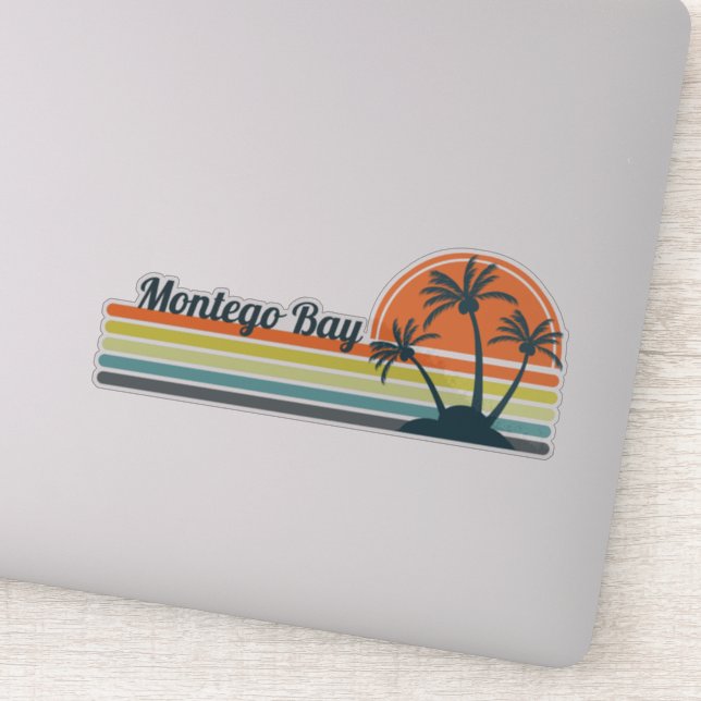 Retro Montego Bay Sunset Aufkleber (Detail)