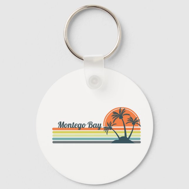 Retro Montego Bay Sunset Schlüsselanhänger (Vorderseite)