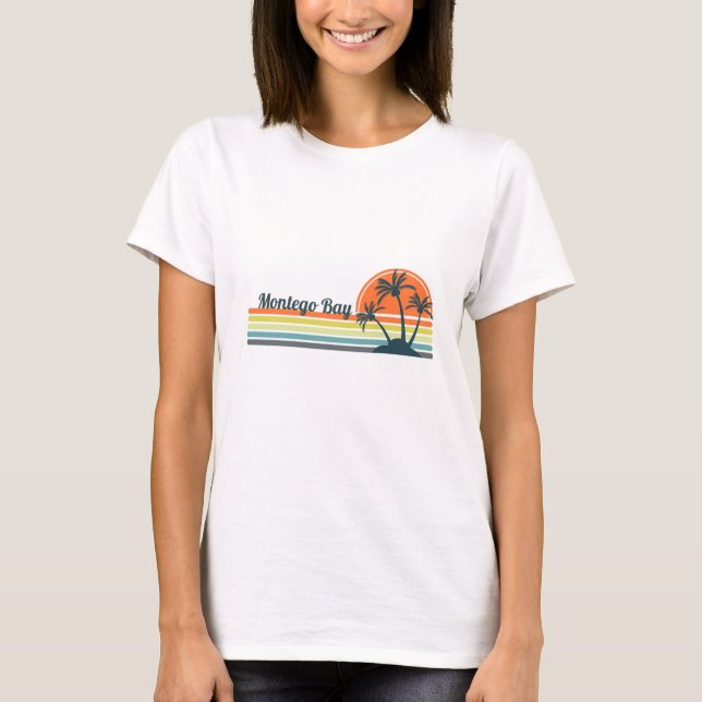 Retro Montego Bay Sunset T-Shirt (Vorderseite)