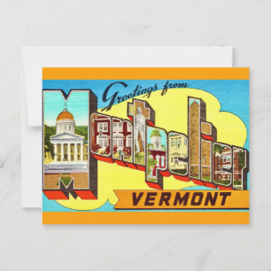 Retro Montpelier Vermont  Postkarte
