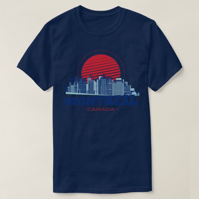 Retro Montreal Canada Skyline T-Shirt (Design vorne)