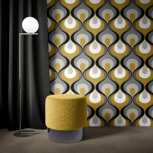 Retro Mood Grey Mustard Beige Brown Taupe  Tapete (Von Creator hochgeladen)