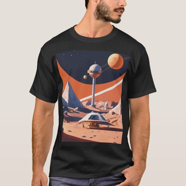 Retro Moon Base T-Shirts - Sci-Fi Vision der 50er  (Vorderseite)
