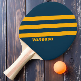 Retro Moonlit Seite Drei Streifen mit Namen Tischtennis Schläger