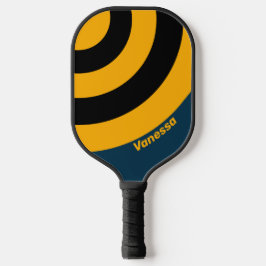 Retro Moonlit Tide Circle Streifen mit Namen Pickleball Schläger