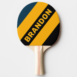 Retro Moonlit Tide Fette Streifen mit Namen Tischtennis Schläger