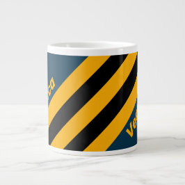 Retro Moonlit Tide  Stripes with Name Jumbo-Tasse