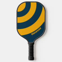 Retro Moonlit Tide Three Circle Strip mit Name Pickleball Schläger