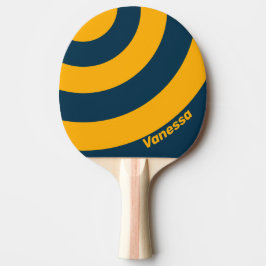 Retro Moonlit Tide Three Circle Stripe with Name Tischtennis Schläger
