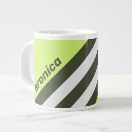 Retro Moos-Fade-Streifen mit Namen Jumbo-Tasse