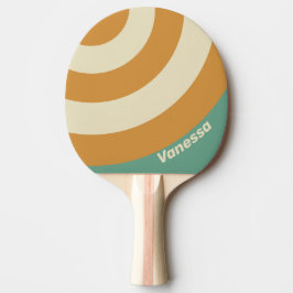 Retro Moos Kreis Streifen mit Namen Tischtennis Schläger