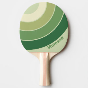 Retro Moos Regenbogen Kreis Streifen mit Namen Tischtennis Schläger