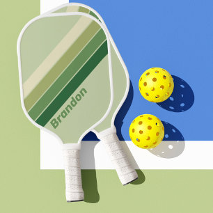 Retro Moos Regenbogen mit Namen Pickleball Schläger