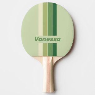 Retro Moos Regenbogen Pin Streifen mit Namen Tischtennis Schläger