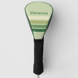 Retro Moos Regenbogen quer gestreift mit Namen Golf Headcover