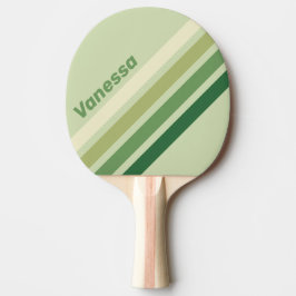Retro Moos Regenbogen Schrägstreifen mit Namen Tischtennis Schläger