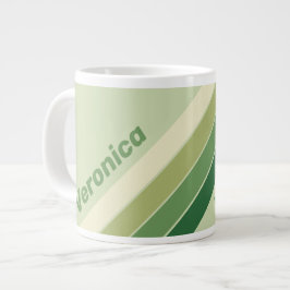 Retro Moos Regenbogen Streifen mit Namen Jumbo-Tasse