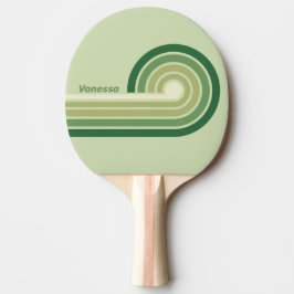 Retro Moos Regenbogen Streifen mit Namen Tischtennis Schläger