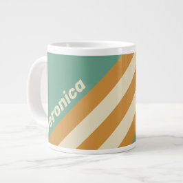 Retro Moos Streifen mit Namen Jumbo-Tasse
