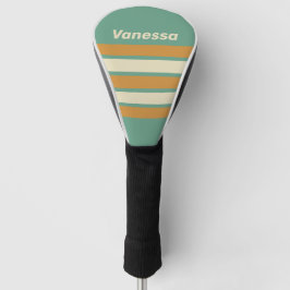 Retro-Moos über Streifen mit Namen Golf Headcover
