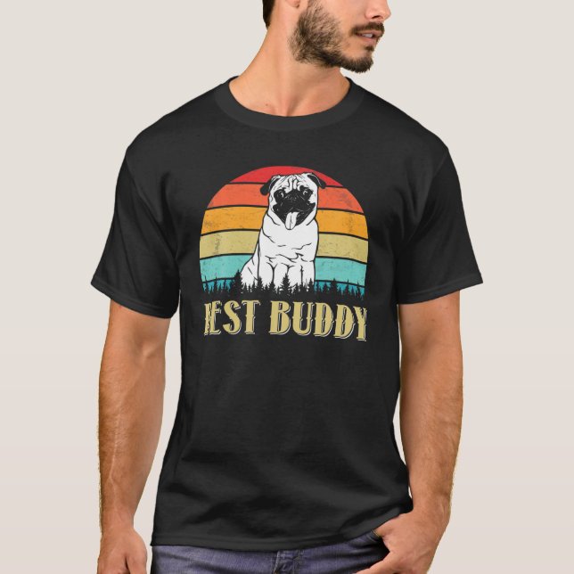 Retro Mops Funny Men - Kinder T-Shirt (Vorderseite)