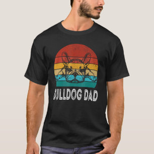 Retro-Mops-Hund Bulldoggen-Vater Französische Bull T-Shirt