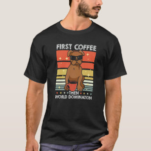 Retro-Mops-Hund-Kaffee-Sonnenbrille-Rasse-Möpse-Vi T-Shirt