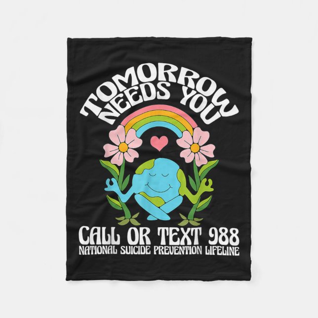 Retro Morgen Braucht Dich 988 Suizidprävention Aw Fleecedecke (Vorderseite)