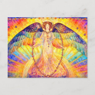 Retro Morning Glory Engel Postkarte