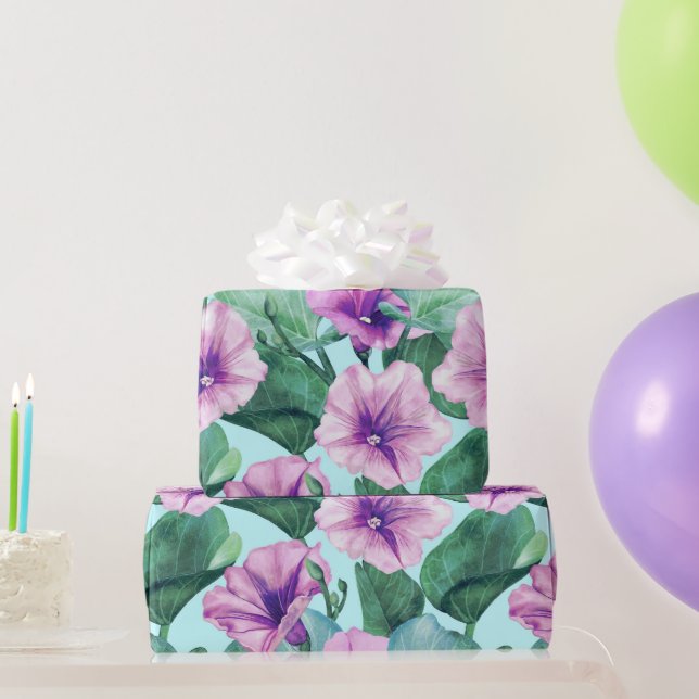 Retro Morning Glory Floral Geschenkpapier (Partygeschenke)
