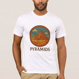 Retro-Mosaikpyramiden des ägyptischen T - Shirt