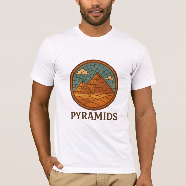 Retro-Mosaikpyramiden des ägyptischen T - Shirt (Vorderseite)