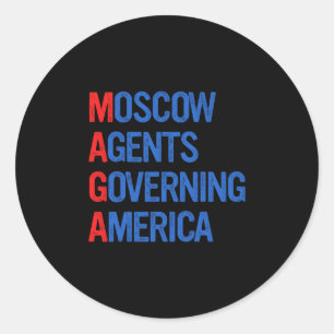 Retro Moskau Agenten regieren Amerika Anti Trump M Runder Aufkleber