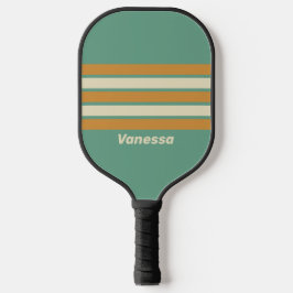 Retro Moss Across Striping with Name Pickleball Schläger