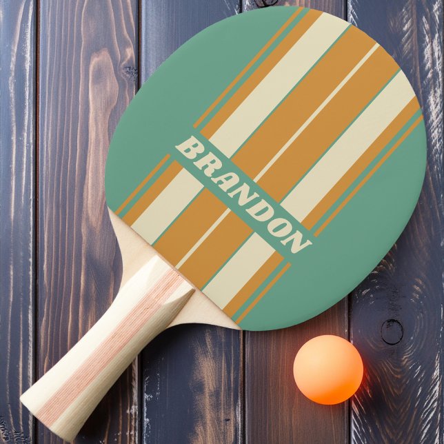 Retro Moss Board Streifen mit Namen Tischtennis Schläger (Von Creator hochgeladen)