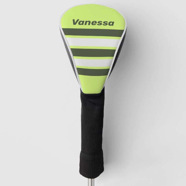 Retro Moss Fade Across Striping with Name Golf Headcover (Vorderseite)