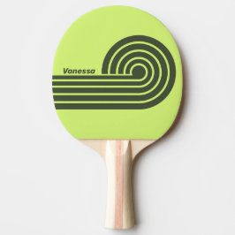 Retro-Moss-Fade-Doppel-Curl-Streifen mit Namen Tischtennis Schläger