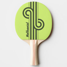 Retro-Moss-Fade-Doppelstreifen-Schleife mit Namen Tischtennis Schläger