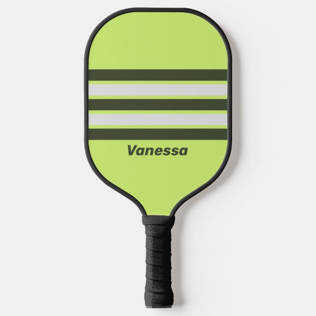 Retro Moss Fade durch Strichen mit Name Pickleball Schläger (Vorderseite)