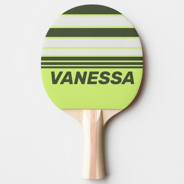 Retro Moss Fade Horizon Striping with Name Tischtennis Schläger (Vorderseite)