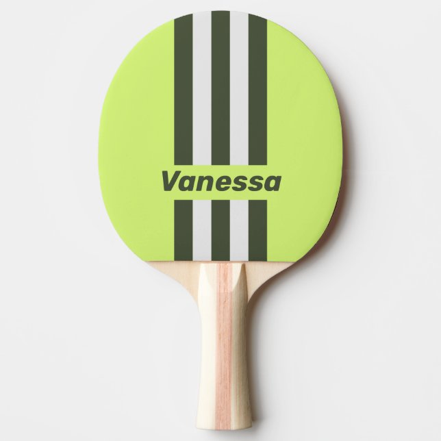 Retro Moss Fade Pin Stripes with Name Tischtennis Schläger (Vorderseite)