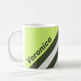 Retro Moss Fade Stripes with Name Kaffeetasse