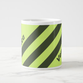 Retro Moss Fade Three Stripes with Name Jumbo-Tasse