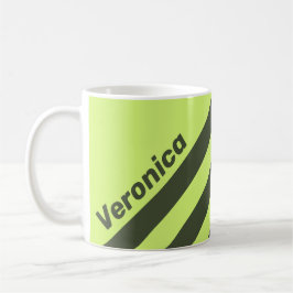 Retro Moss Fade Three Stripes with Name Kaffeetasse