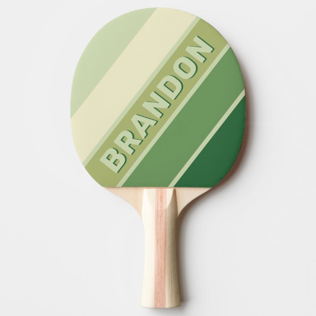 Retro Moss Rainbow Bold mit Name Tischtennis Schläger (Vorderseite)