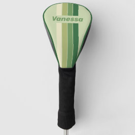 Retro Moss Rainbow Pin Striping with Name Golf Headcover