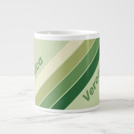 Retro Moss Rainbow Stripes with Name Jumbo-Tasse