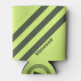 Retro Moss Wand an drei Streifen mit Namen Dosenkühler